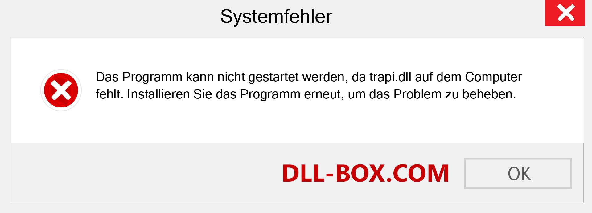 trapi.dll-Datei fehlt?. Download für Windows 7, 8, 10 - Fix trapi dll Missing Error unter Windows, Fotos, Bildern